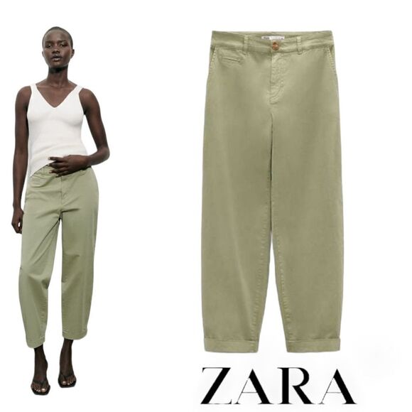 ZARA | Light Khaki | CHINO FIT PANTS - Picture 1 of 9